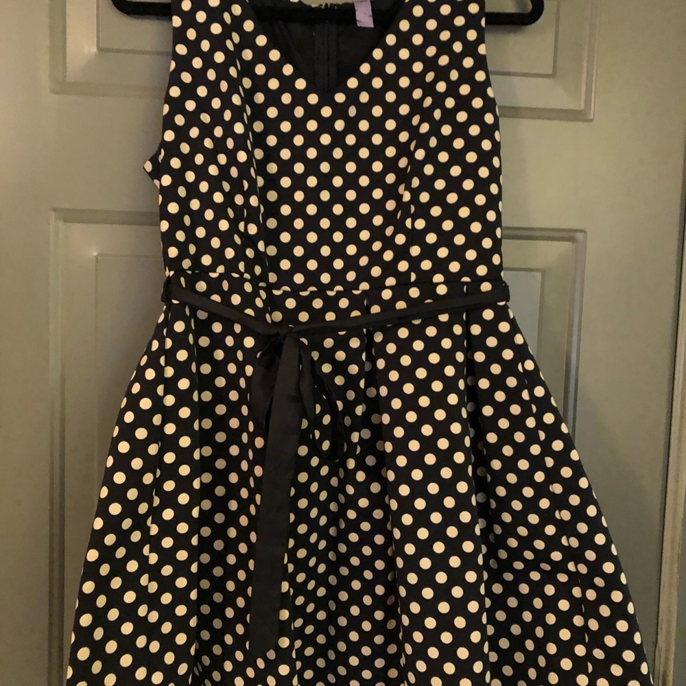 Black and Ivory polkadot dress